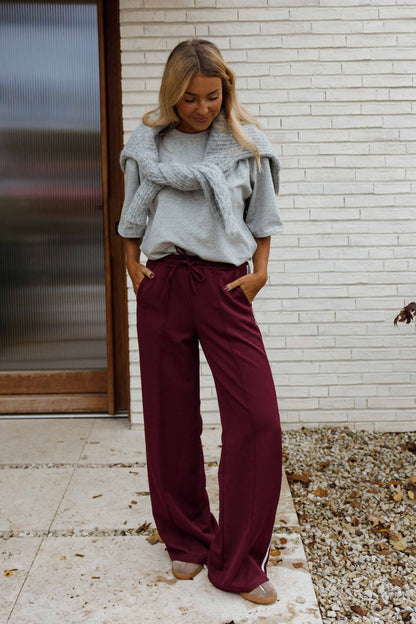 Burgundy Waty Pants