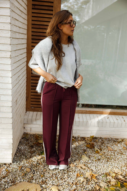 Burgundy Waty Pants
