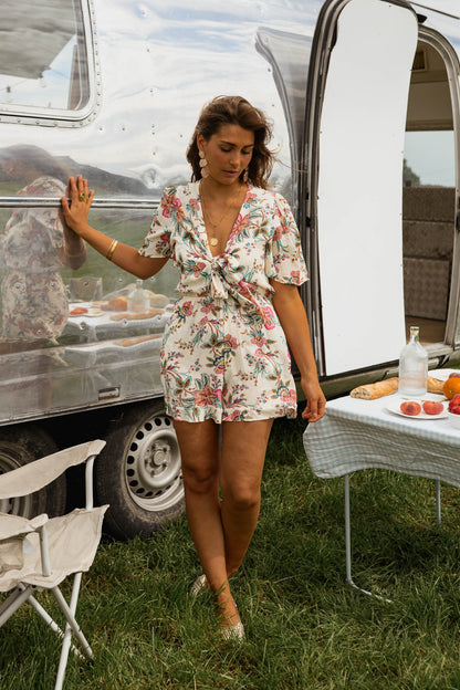 Ecru Floral Annette Romper