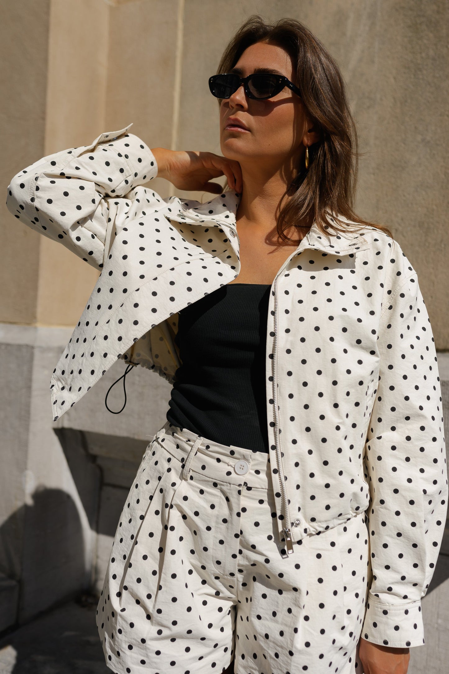 Ecru Polka Dot Alban Jacket
