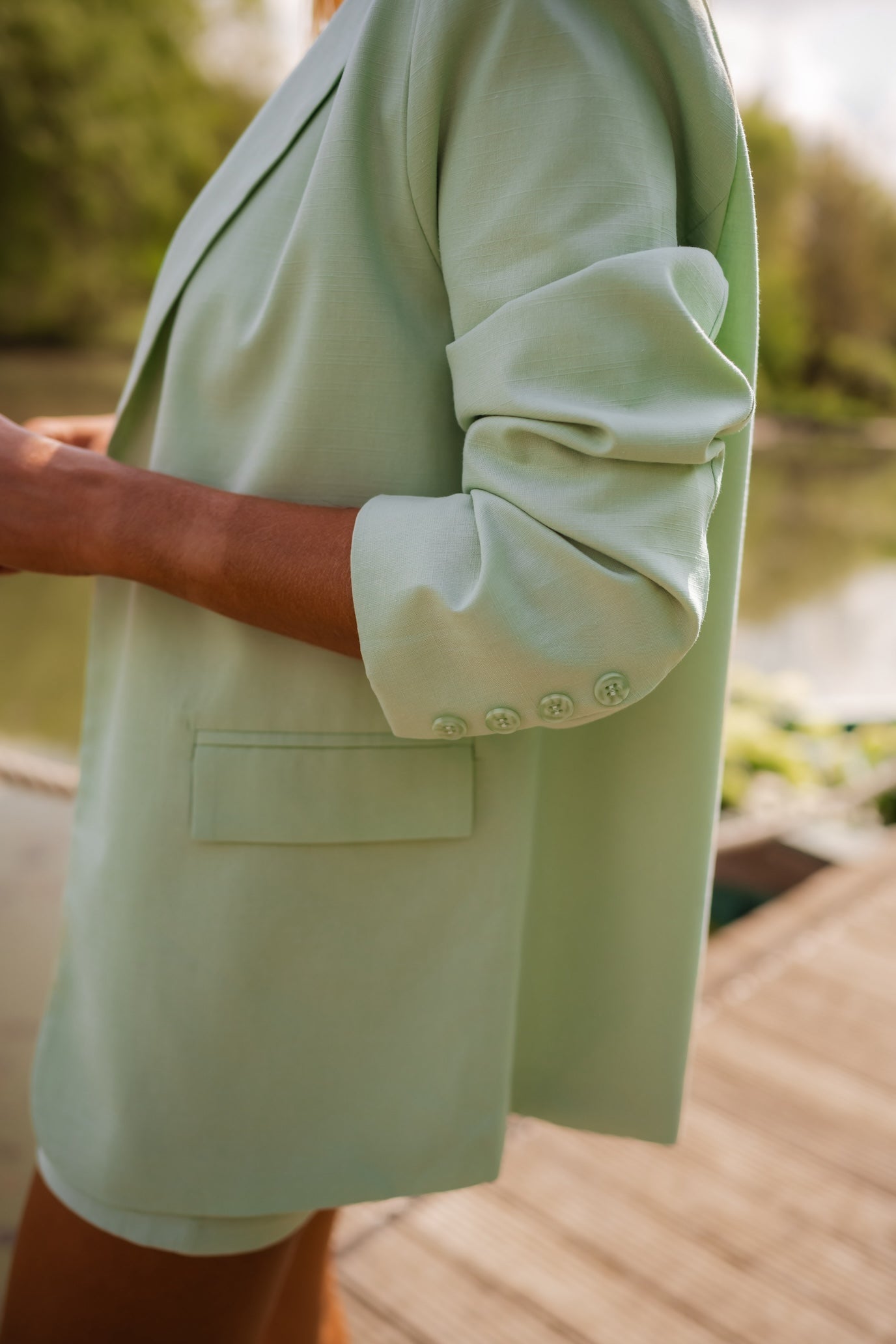 Green Jean Blazer