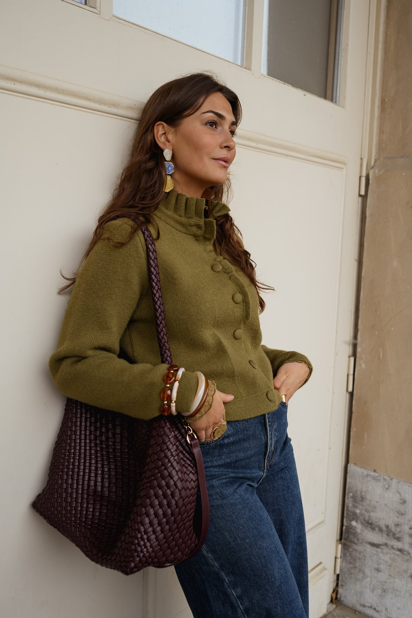 Khaki Jeanine Cardigan