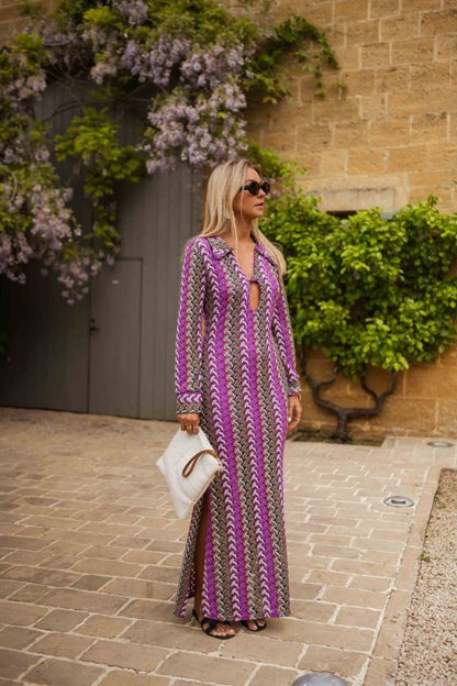 Mauve Patterned Audrey Dress