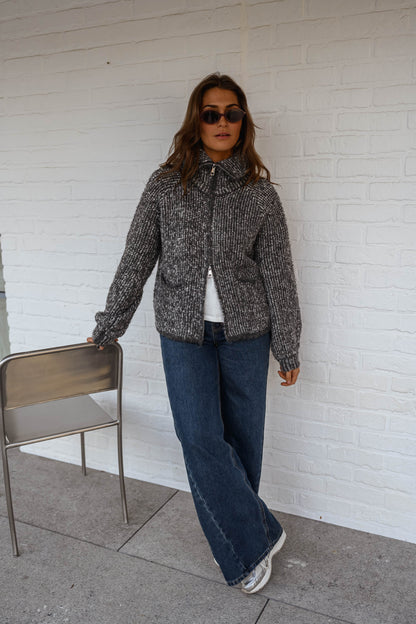 Mottled Grey Feyre Cardigan