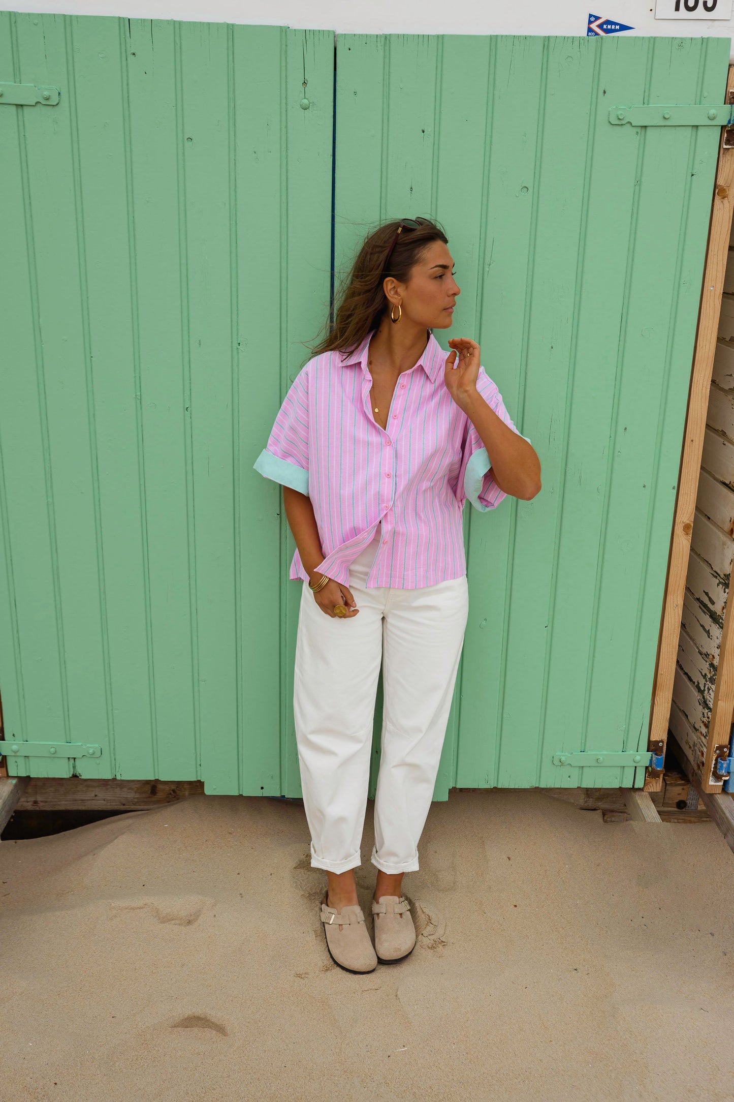 Pink Striped Maeva Shirt
