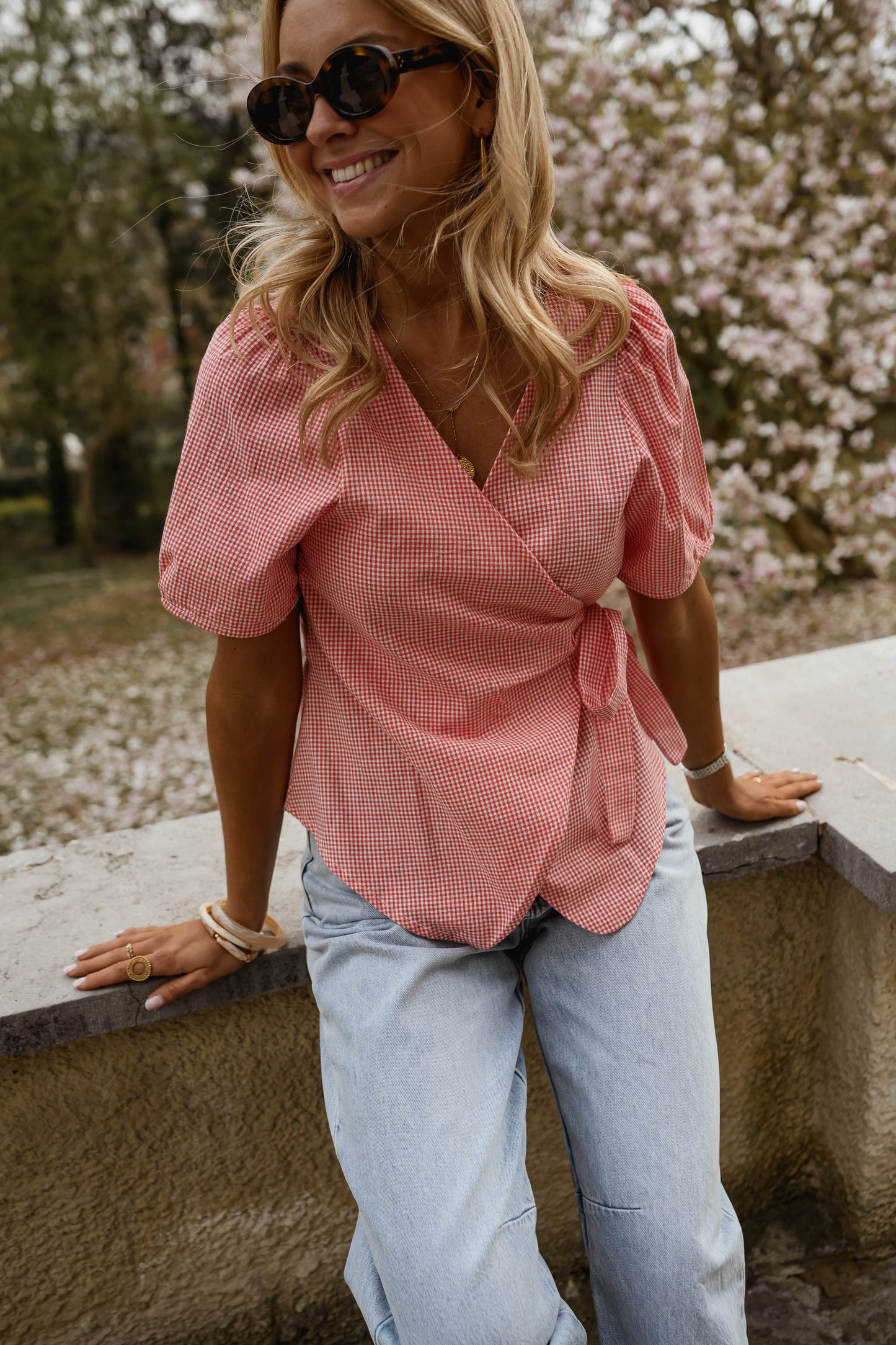 Red Camille Blouse