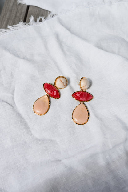 Red and Pink Ariana Earrings