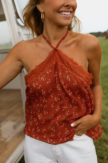 Terracotta Floral Ariane Top