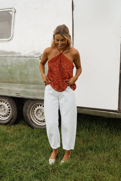 Terracotta Floral Ariane Top