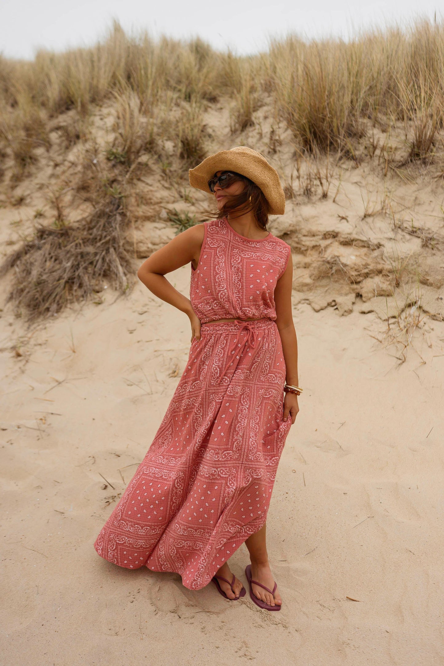 Terracotta Patterned Cesar Skirt