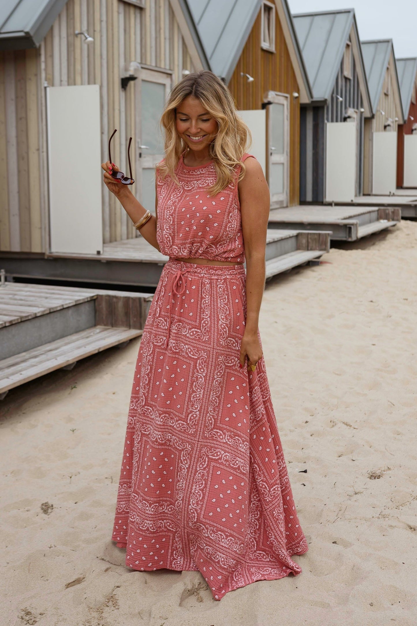 Terracotta Patterned Cesar Skirt