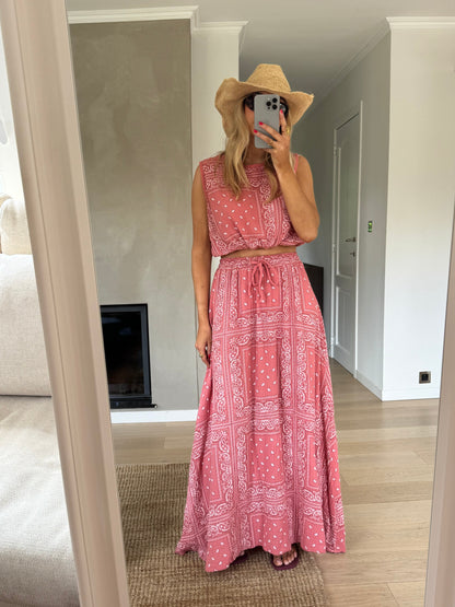 Terracotta Patterned Cesar Skirt
