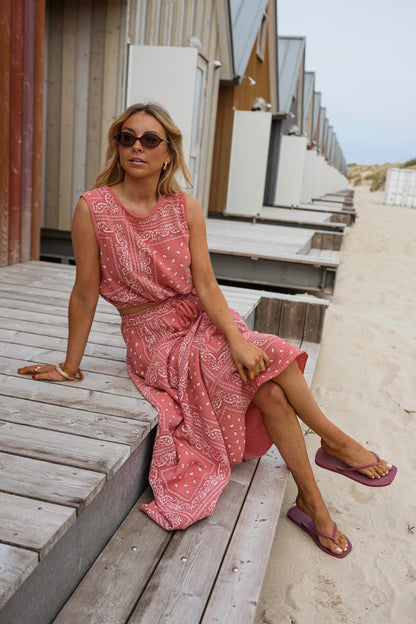 Terracotta Patterned Cesar Skirt