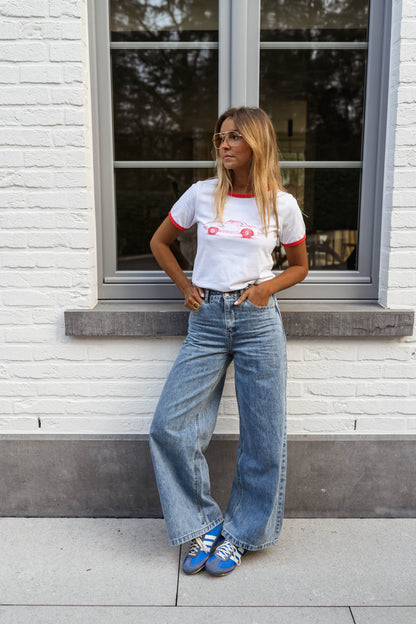 White and Red Cynthia T-Shirt