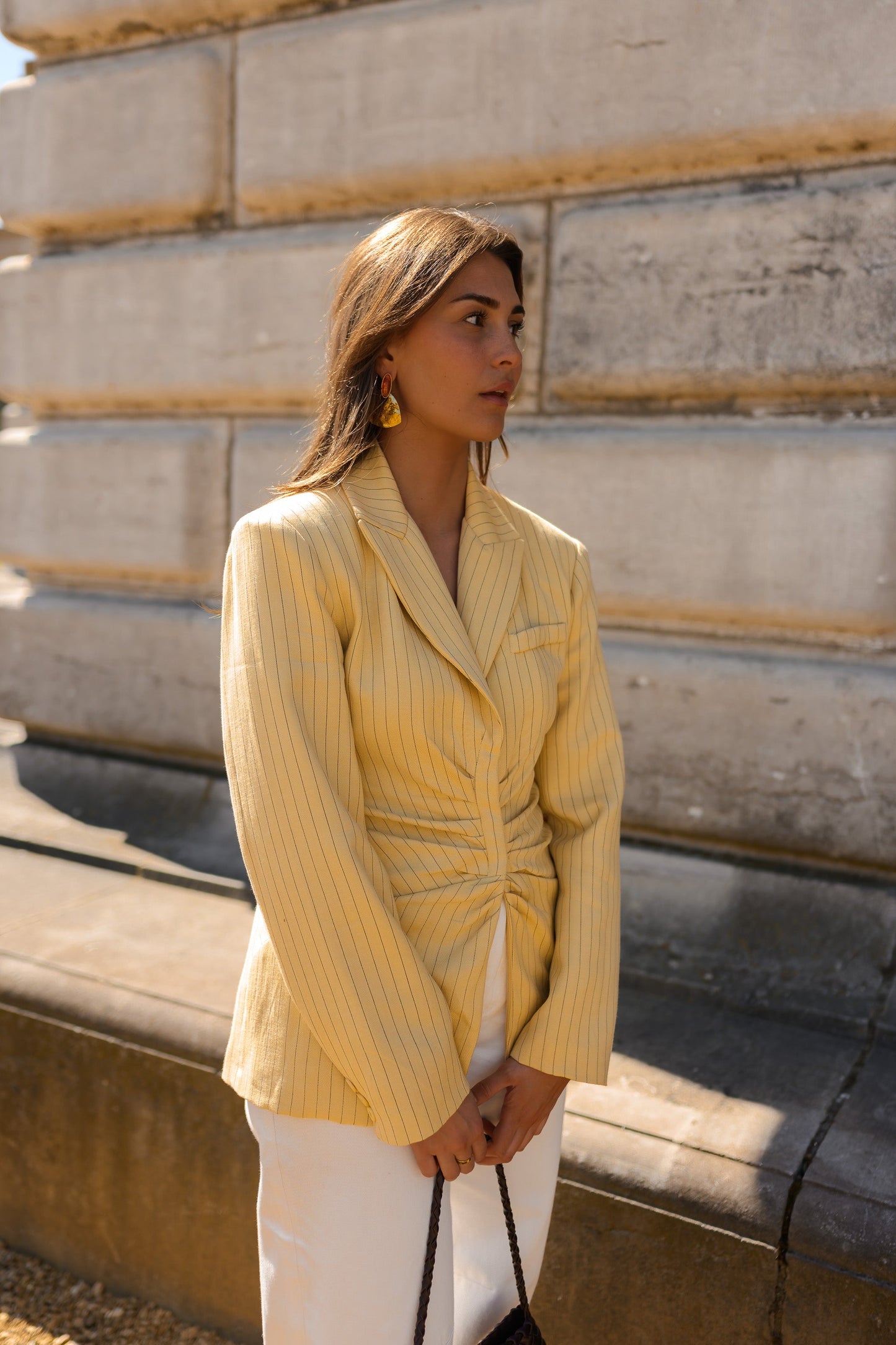 Yellow Striped Valentina Blazer