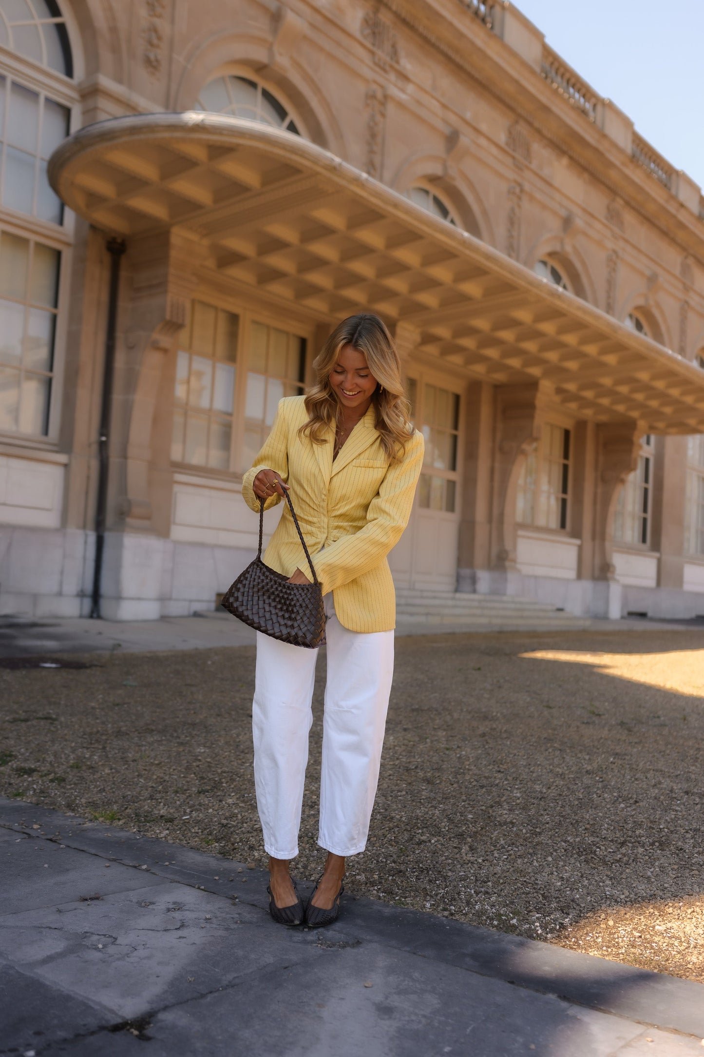Yellow Striped Valentina Blazer