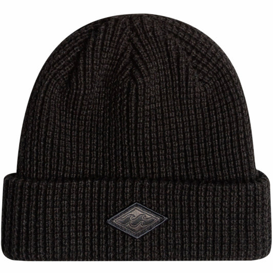 Billabong Mens Grill Fine Knit Cuffed Winter Warm Beanie Hat - Black