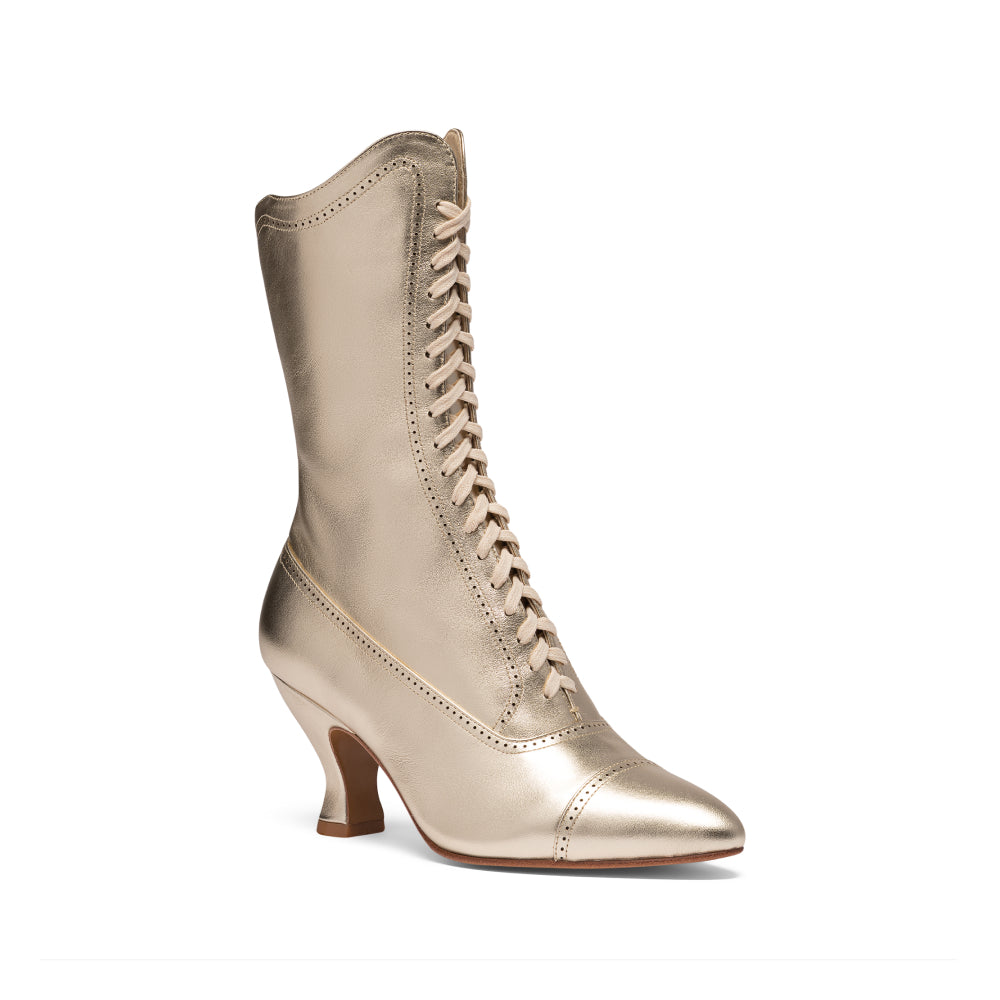 Edith Edwardian Boots (Gold)