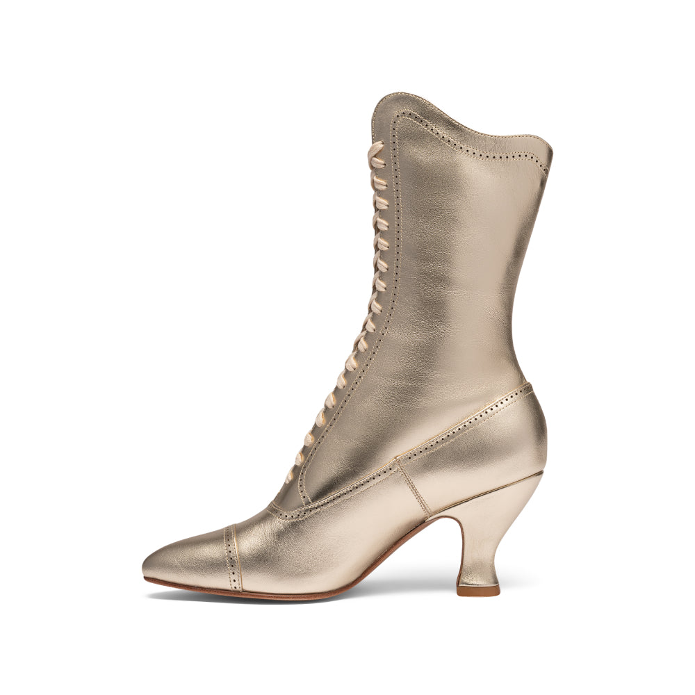 Edith Edwardian Boots (Gold)