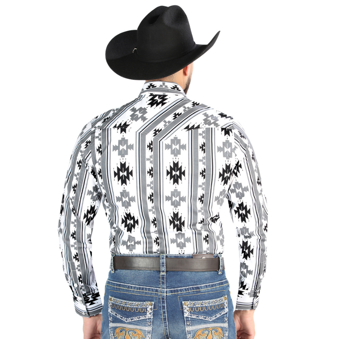 El General Men’s Multicolor Aztec Print Western Shirt – Front View