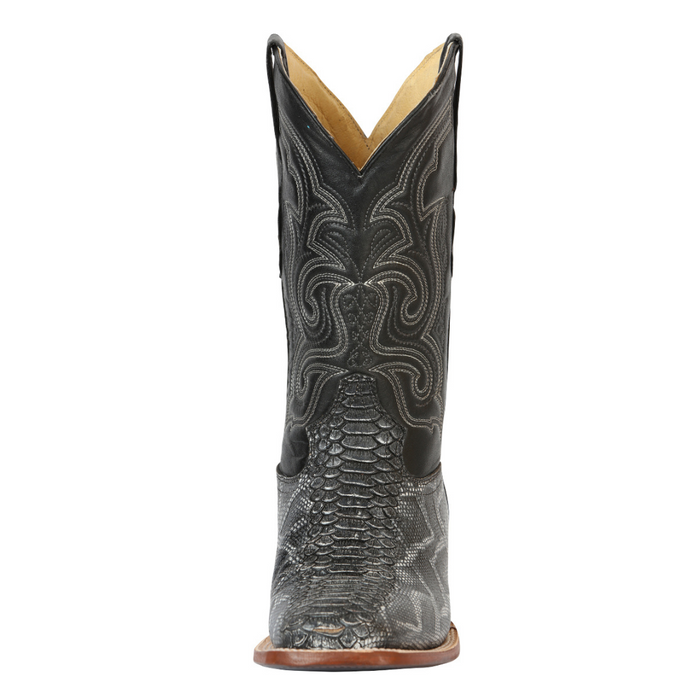 El General Men’s Imitation Python Print Rodeo Leather Boots - Gray