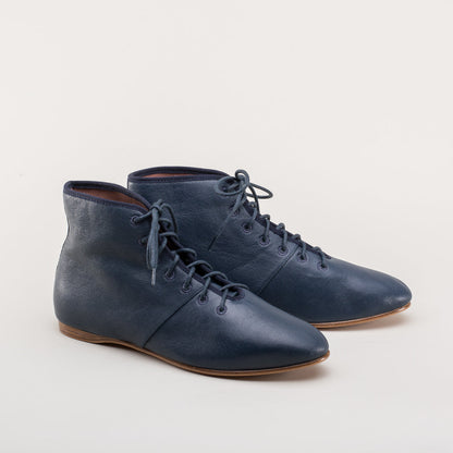 Emma Regency Leather Boots (Navy)
