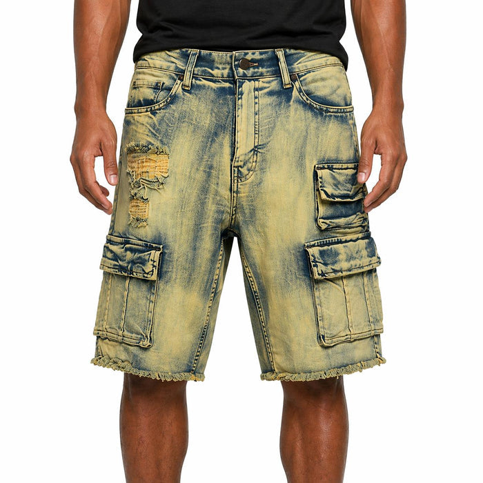 Evolution Men's Staple Denim Shorts in Ice Tint, casual blue denim shorts with a relaxed fit and classic five-pocket design.