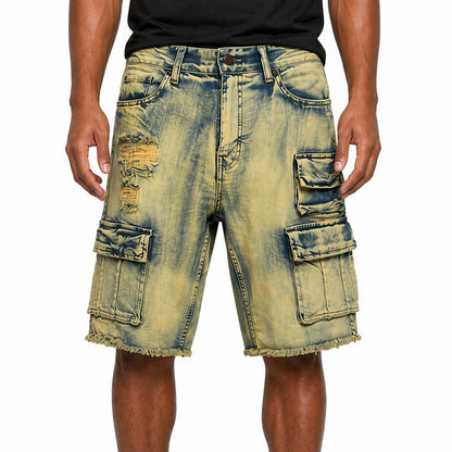 Evolution Men's Staple Denim Shorts in Ice Tint, casual blue denim shorts with a relaxed fit and classic five-pocket design.