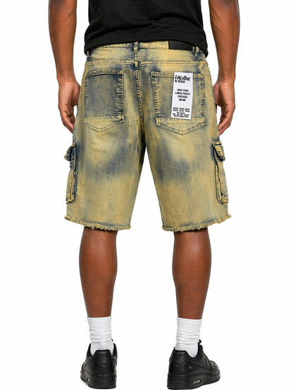 Evolution Men's Staple Denim Shorts in Ice Tint, showcasing light blue denim with classic stitching and a casual fit.
