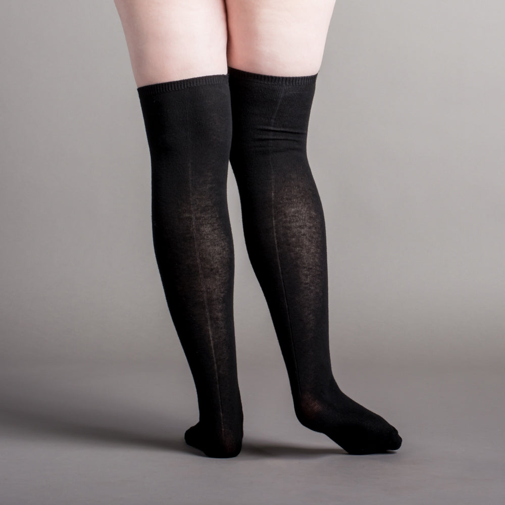 Extra Stretch Cotton Stockings (Black)