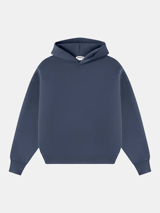 630 GSM BOXY CROPPED FIT 'GRAY BULE' HOODIE