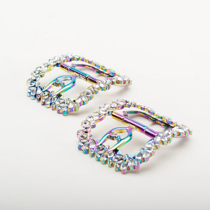 Fleur 18th Century Shoe Buckles (Rainbow)