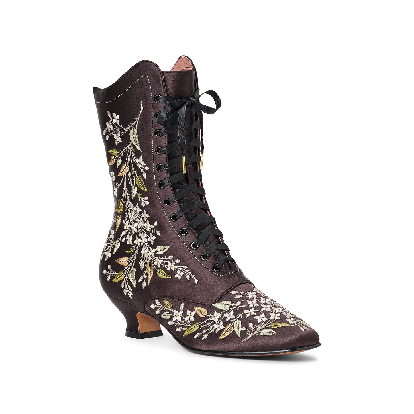 Flora Embroidered Boots Wide (Black)