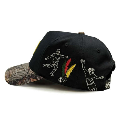 Mexico soccer snapback featuring embroidered football player artwork