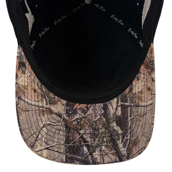 Inside detail of 45 Hats Mexico World Cup snapback with camo underbrim