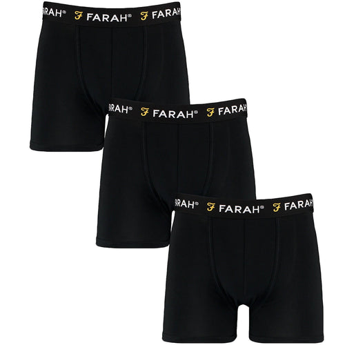 3 Pack Farah Mens Saginaw Boxer Shorts - Assorted