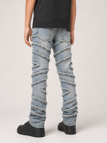 FWRD Kids Stacked Slash denim jeans in light tint, showcasing the stylish denim fabric and classic cut.
