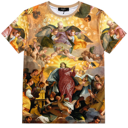 George V men's high praise premium all-over print tee with rhinestones, featuring bold design and intricate details.