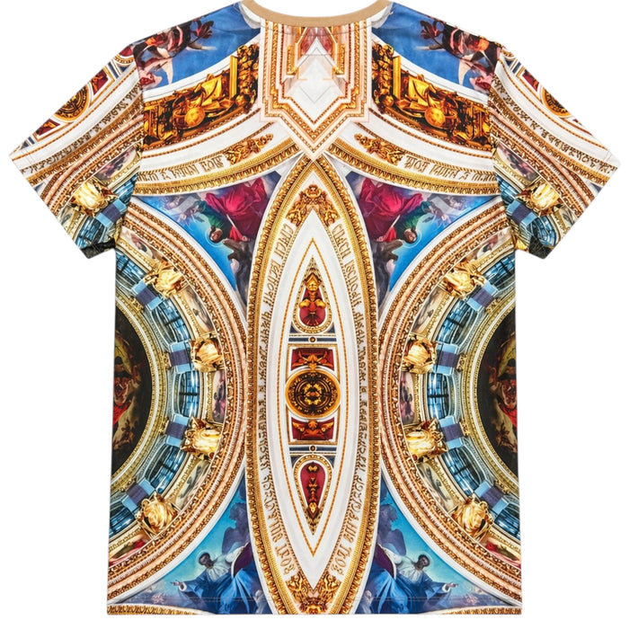 George V men's pure heart all-over print tee with rhinestones, featuring a bold graphic design and premium quality fabric.
