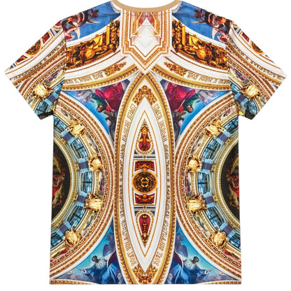 George V men's pure heart all-over print tee with rhinestones, featuring a bold graphic design and premium quality fabric.