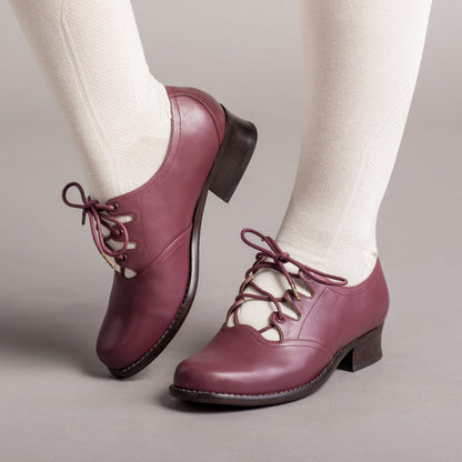 Ghillie Vintage Lace-Up Shoes (Merlot)