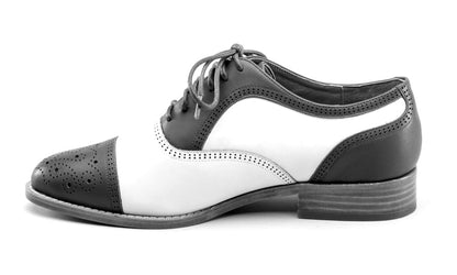 Gladys Vintage Cap Toe Oxfords (Blue/White)