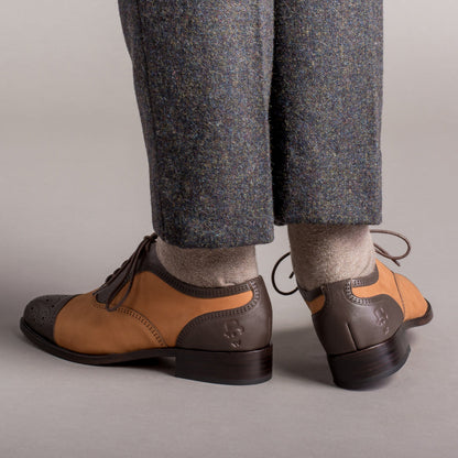 Gladys Vintage Cap Toe Oxfords (Brown/Cognac)