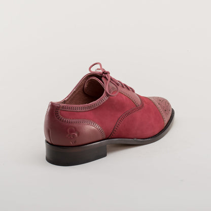 Gladys Vintage Cap Toe Oxfords (Oxblood)