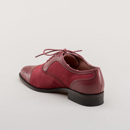Gladys Vintage Cap Toe Oxfords (Oxblood)