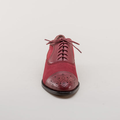 Gladys Vintage Cap Toe Oxfords (Oxblood)