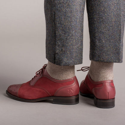 Gladys Vintage Cap Toe Oxfords (Oxblood)