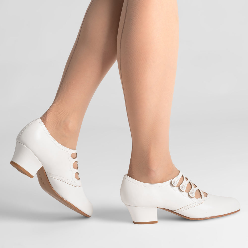 Gloria Edwardian Shoes (Ivory)