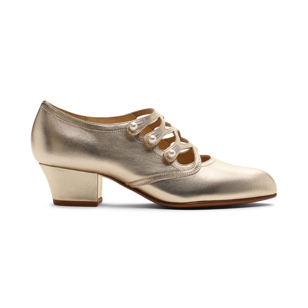 Gloria Edwardian Shoes (Pale Gold)