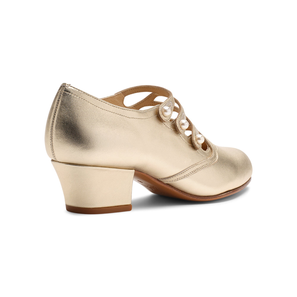 Gloria Edwardian Shoes (Pale Gold)